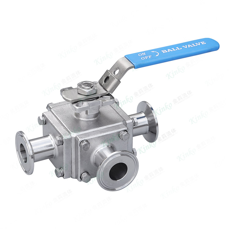 Square three-way quick-loading ball valve