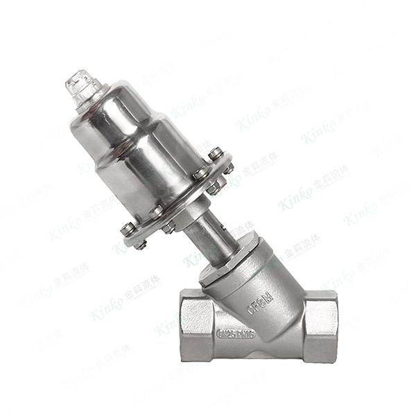 All-stainless steel pneumatic internal threaded angle seat valve