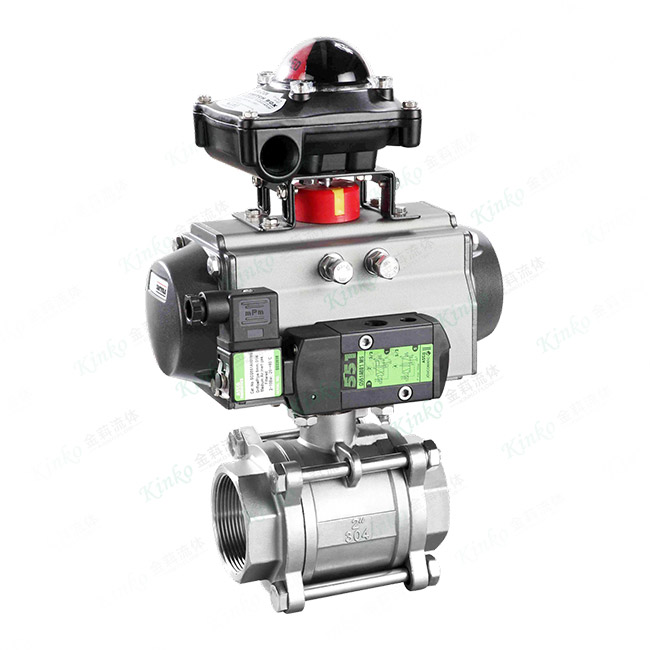 Pneumatic three-piece ball valve