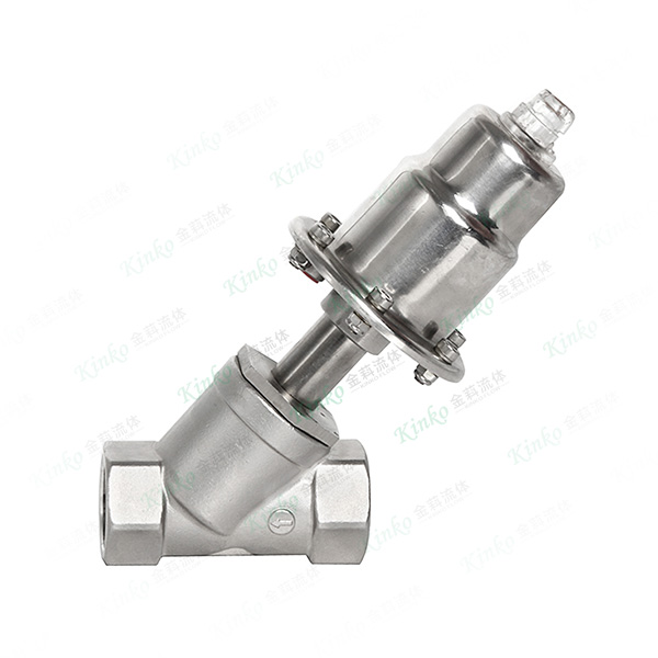 All-stainless steel pneumatic internal threaded angle seat valve