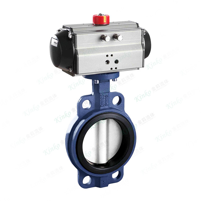 Pneumatic soft seal middle line butterfly valve