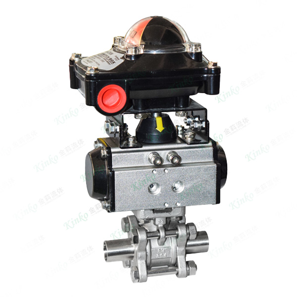 Pneumatic three-piece welded ball valve