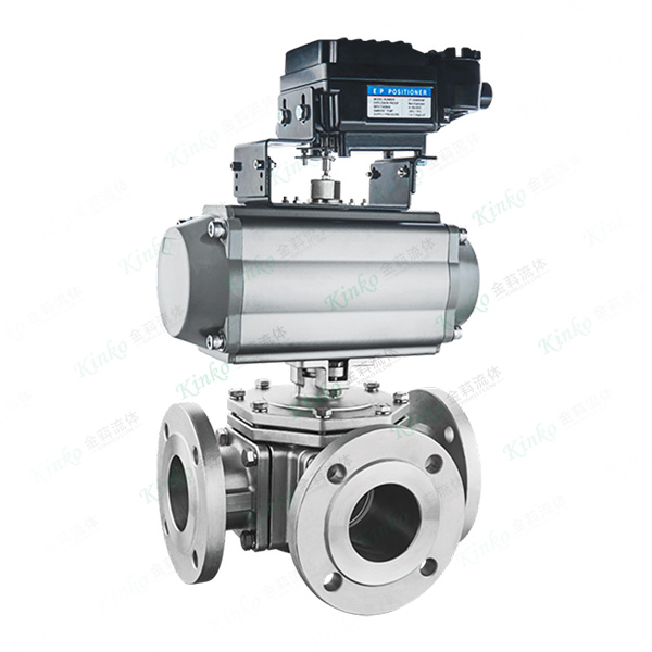 Four-way flange ball valve