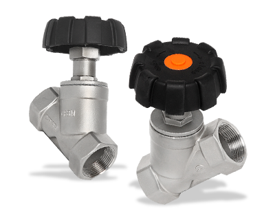 Manual angle seat valve