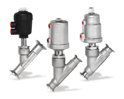 Pneumatic quick-install angle seat valve